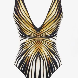 Roberto Cavalli Ray Of Gold Print Swimsuit One-Piece